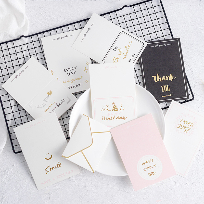 Korean Mini Creative Knot Wedding Graduation Teacher's Day Birthday Greeting Thanksgiving Bronzing Newly Married Small Greeting Card Customization