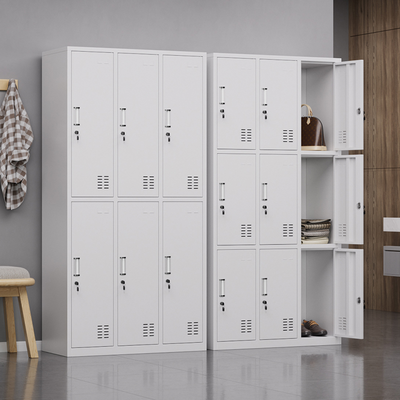 Factory staff locker Wardrobe Tin Cabinet Lockers Sub with lock Dormitory Bathroom dressing cabinet Shoe cabinet Cupboard Multi Door Cabinet-Taobao