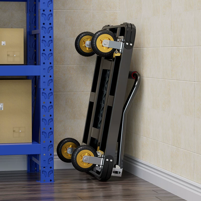 Folding cart, handheld trailer, flatbed truck