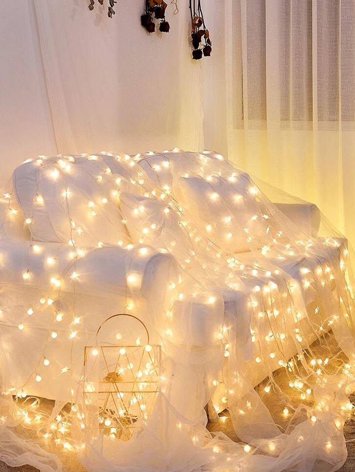 String lights romantic starry sky plug one meter photo clip warm lamp plug layout usb warm light net red bulb string lights