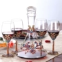 Vua gió quạt màu đỏ rượu thủy tinh decanter đặt cốc thủy tinh pha lê không chì sáng tạo - Rượu vang đồ khui rượu