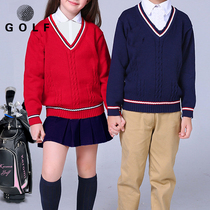 Golf childrens long sleeve sweater womens pullover autumn and winter Golf jersey clothing cotton wool coat boy