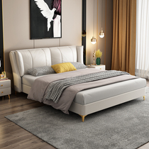 Nordic minimalist atmosphere 1 5 m Double soft bag genuine leather bed master bedroom modern light extravaganza 1 8 m storage wedding bed furniture