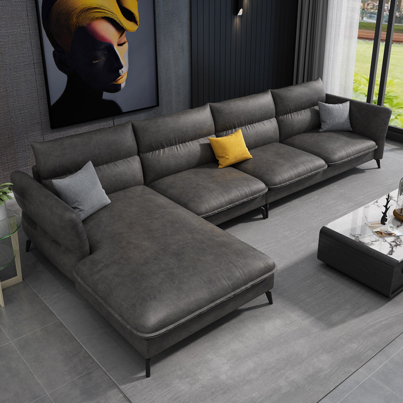 Extremely minimalist modern technology fabric sofa combination suit Nordic size family living room corner furniture unremovable