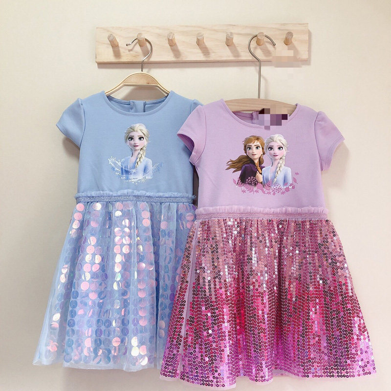 Frozen 2 Aisha Princess Dress Summer Girls Dress Children Aisha Skirt Children Baby Sequin Skirt