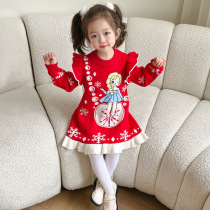 Girl Sweater Baby Princess Aisa Dress in Autumn Winter Dress for Childrens Dress Girl Winter Knitting Dress