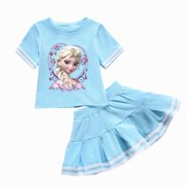 Frozen Princess Dress Suit Summer Childrens Baby Primary School Girls School Uniform Suit Aisha Skirt