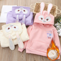 Childrens Hat Sweater Girl Winter Wears Handling Gas thickening girl turns rabbit girl baby cartoon tops winter
