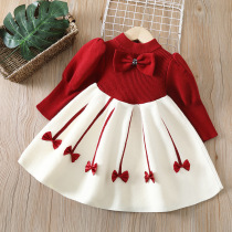 Girl Sweater Dress Autumn Winter Dress Baby Knitting Dress Girl New Year Red Dress Childrens Princess