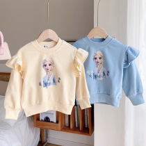Princess Elsa Girl Long Sleeve T-shirt Autumn Children Baby Autumn Cartoon Sweater Girl Fall Clothes