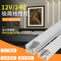 led light embedded linear linear light with light slot concealed strip ceiling triangular aluminum groove