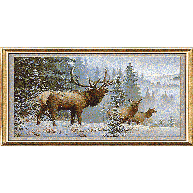 Mongolia Erdenet Tapestry 100*150 150#200cm Snow Deer Landscape Tapestry Tapestry
