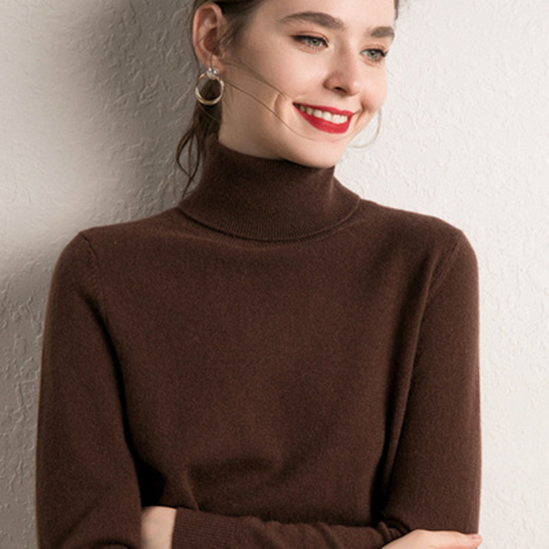 2026 Autumn/Winter New Wool Solid Color Cashmere Sweater for Women, High Collar Base Shirt, Slim Fit, Fine Knit, Thin Style 2026 Autumn/Winter New Wool Solid Color Cashmere Sweater for Women, High Collar Base Shirt, Slim Fit, Fine Knit, Thin Style