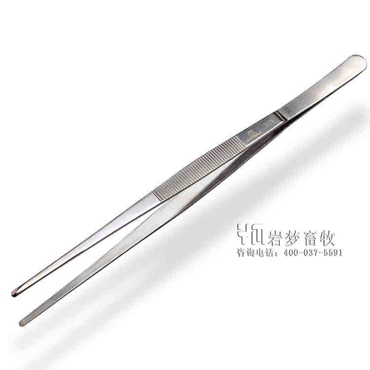 Stainless steel tweezers round head tweezers with toothed tweezers dressing tweezers head round with tooth thickening plus hard