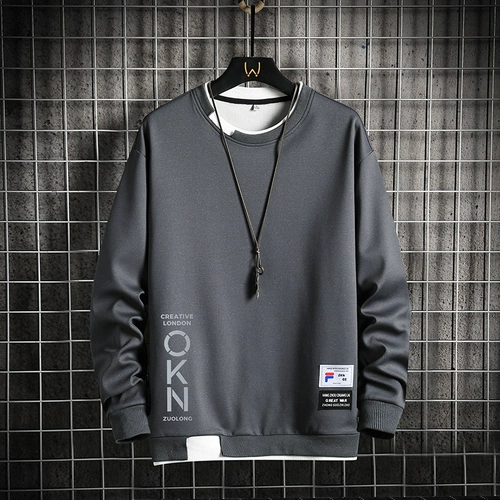 Осенняя модная трендовая толстовка, комплект для отдыха, круглый воротник