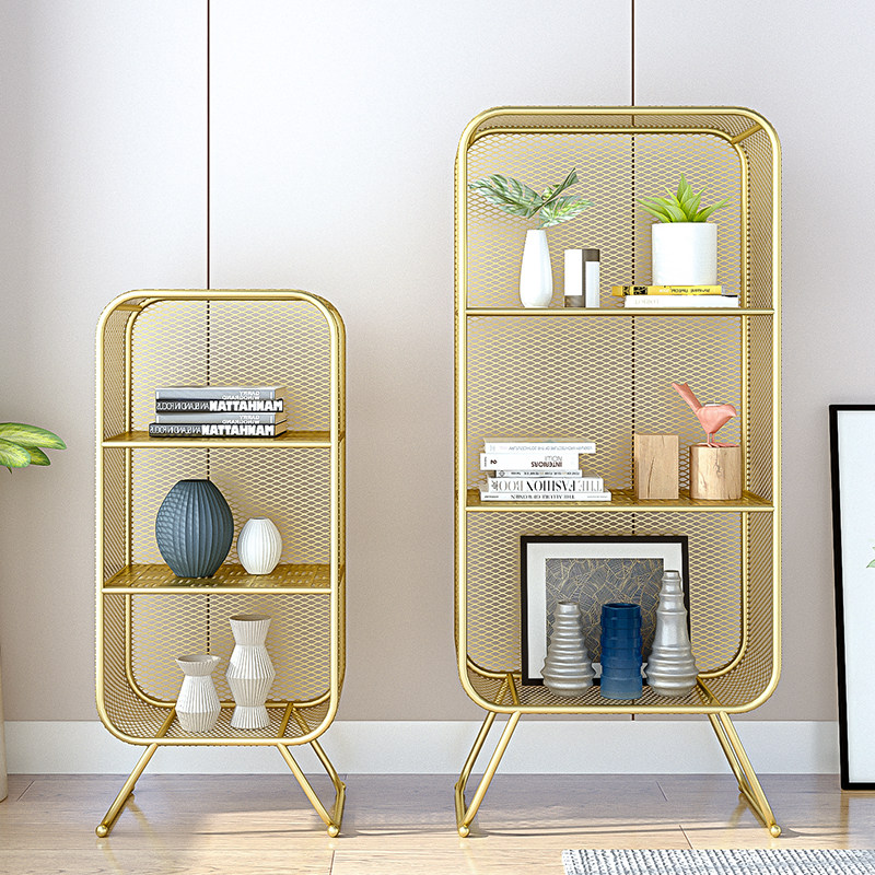 Nordic creative wrought iron multi-layer shelf floor is suitable for living room office bedroom study simple storage shelf