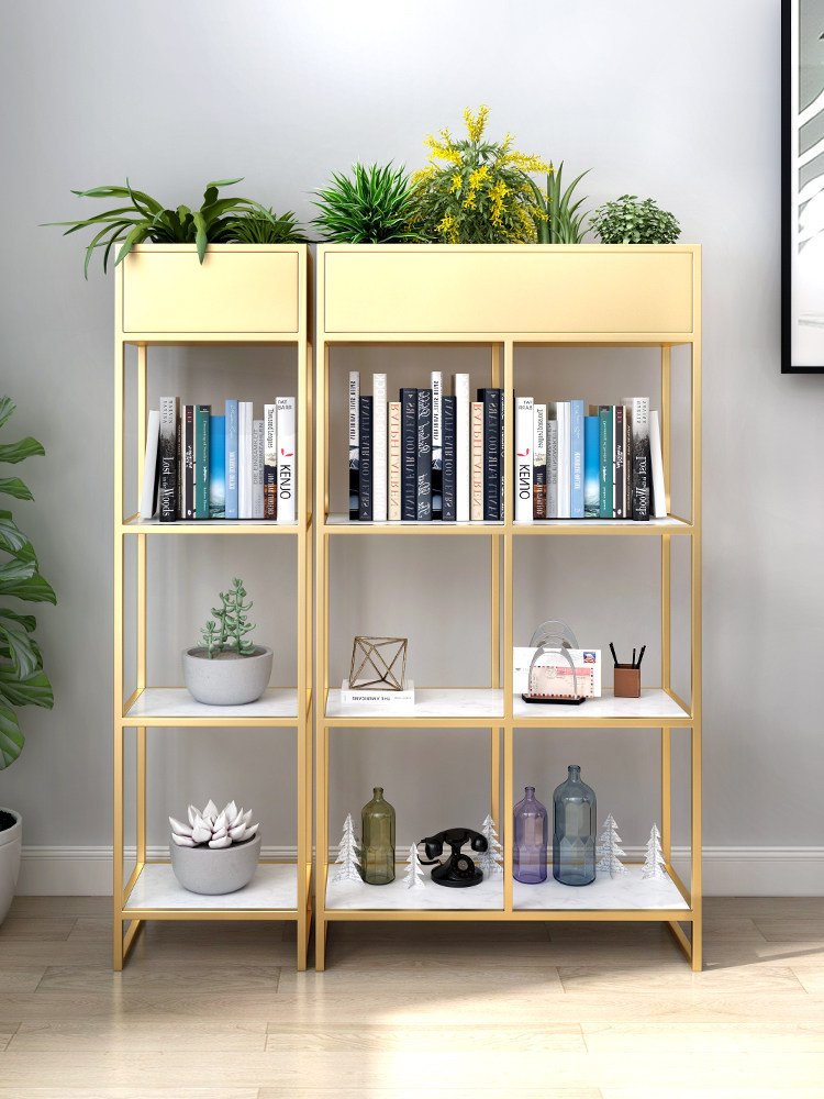 Nordic Ins Iron Art Marble Shelve Partitions Flower Racks Dining Room Cafeterie Green Plant Office Partition Customisation