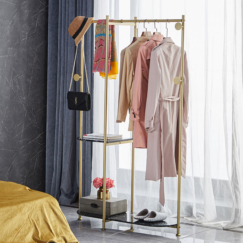 Light Extravagant Landing Hanger Indoor Bedroom Multifunctional Set Clothes Hanger Nordic Marble Clotheshorse Hat Rack Clothing Shelf