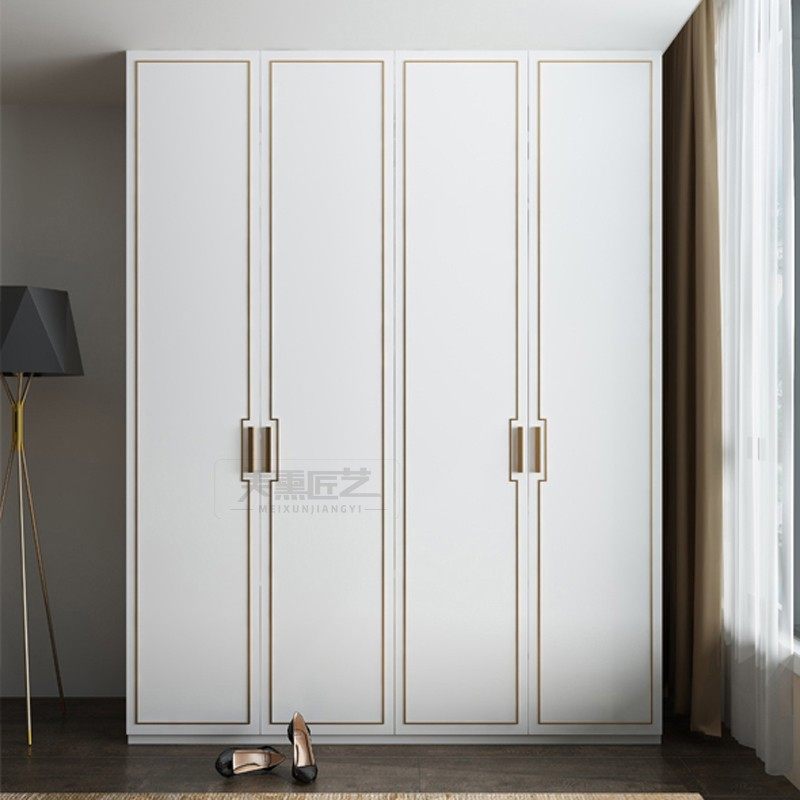 New Chinese Light Lavish Open Door Wardrobe Four Doors 1 6 m Closet Rear Modern Port Style Five Six Doors 2 4 m Large Cabinets