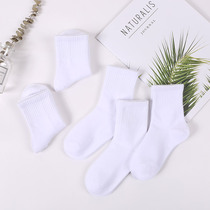 Exported to Europe and America combed cotton men and womens socks student socks school uniform socks pure white stockings 2-5-8-12 years old