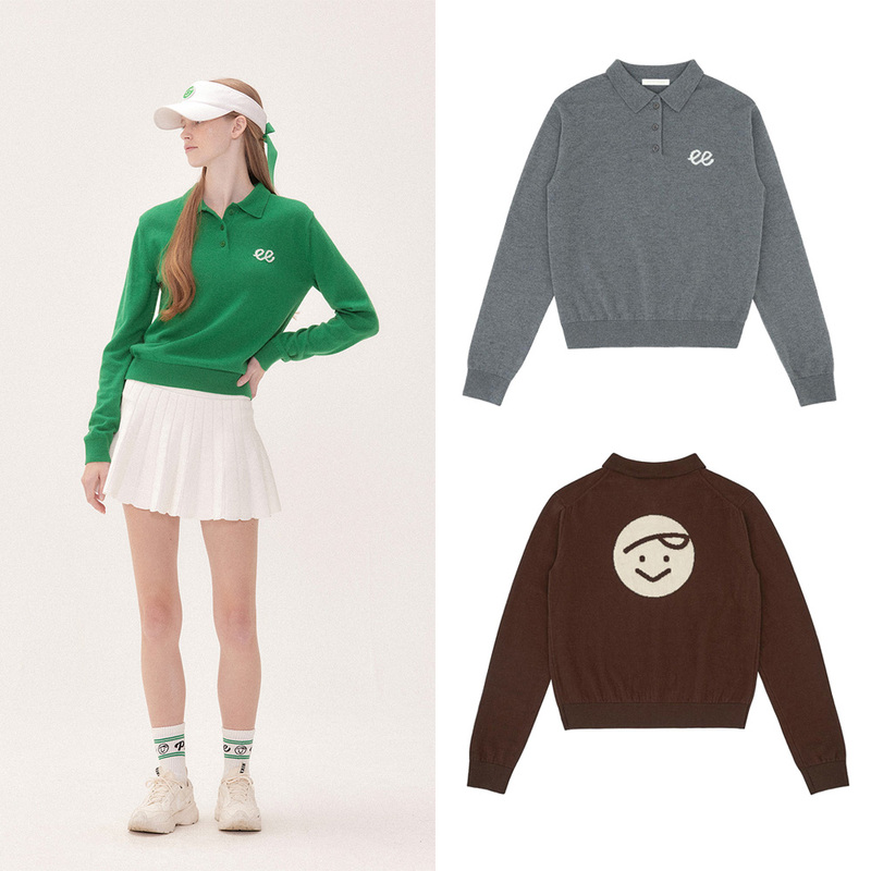 Luxurious Thick Sweater for Women, New Long-Sleeved Round Neck Pullover, Korean Style Golf Wear, Comfortable, Soft and Elegant Knitwear