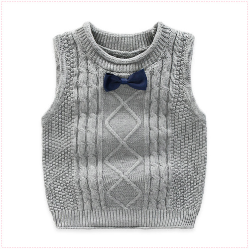 Áo vest bé trai vest mùa thu trẻ em đan áo vest clip bé nơ vest 3015 áo gile denim bé gái