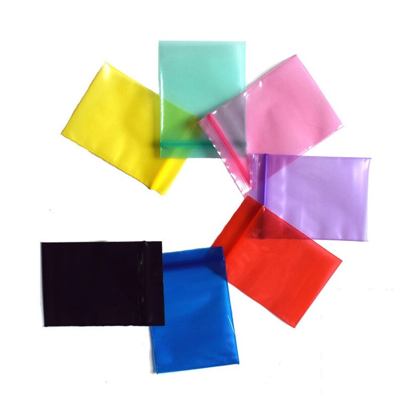 Large and Small Colored Ziplock Bags, Green, Pink, Blue, Yellow, Red, Black, White Sealing Bags, Food and Hardware Packaging Bags