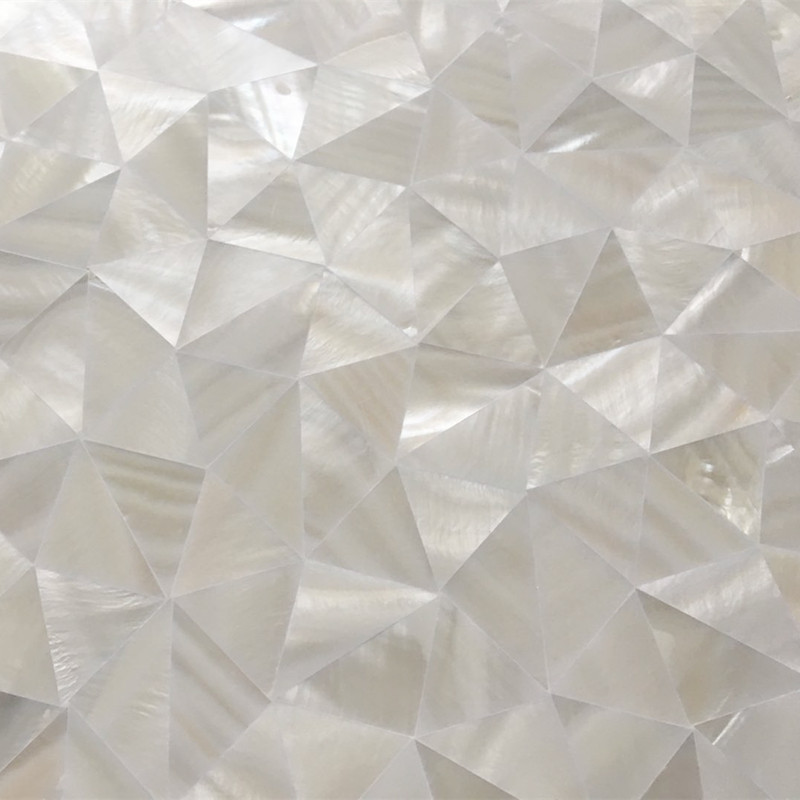 afsj shell mosaic triangular messy and seamless close and parquet tiles large board TV genguan background wall make-up room