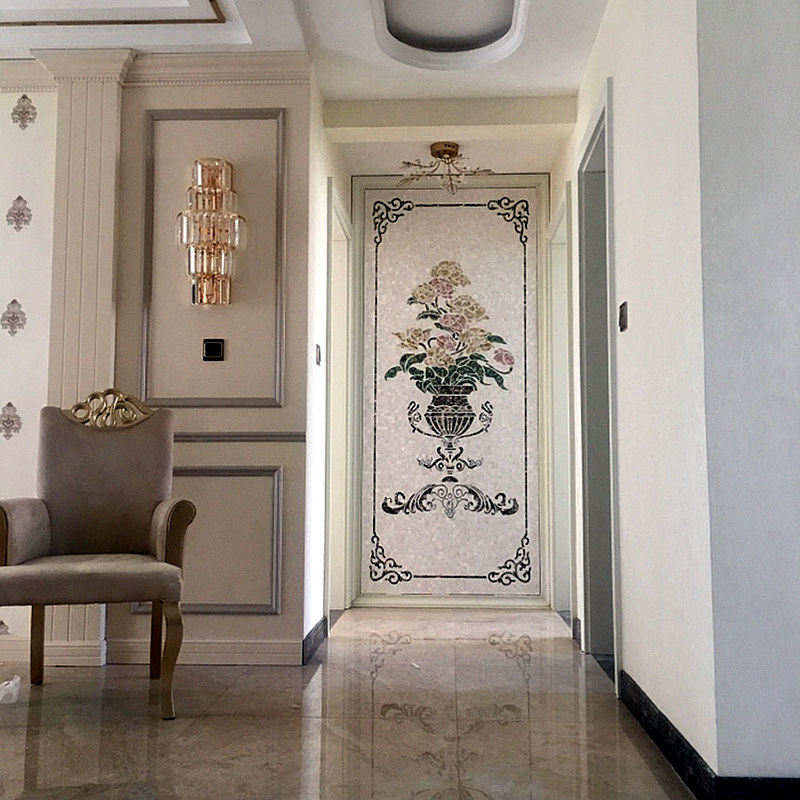 AFSJ shell mosaic European style pastoral mosaic parquet entrance into the house pattern living room background wall tile customization