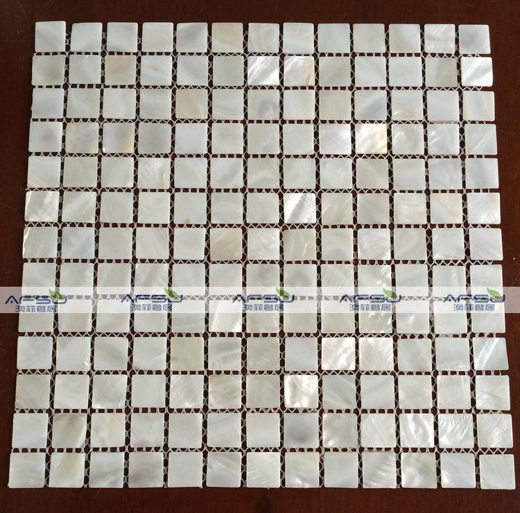 AFS J2 0 Particles Naturally Super White Shell Mosaic Magnetic Brick for TV Background Wall Makeup Room