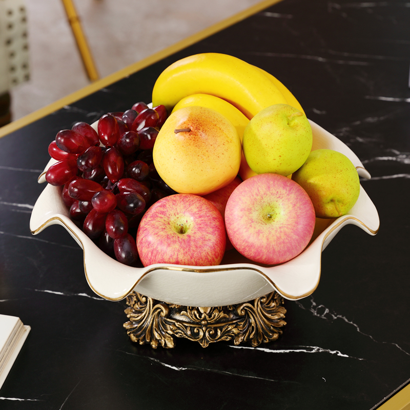 Eurostyle large number of ceramic fruit tray snacks Tray Living Room Tea Table Fruit Pan Candy Pan Dry Creative Modern Home Decoration
