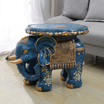 European-style elephant shoes stool ornaments extra-large elephant stools imitation solid wood living room decorations gifts