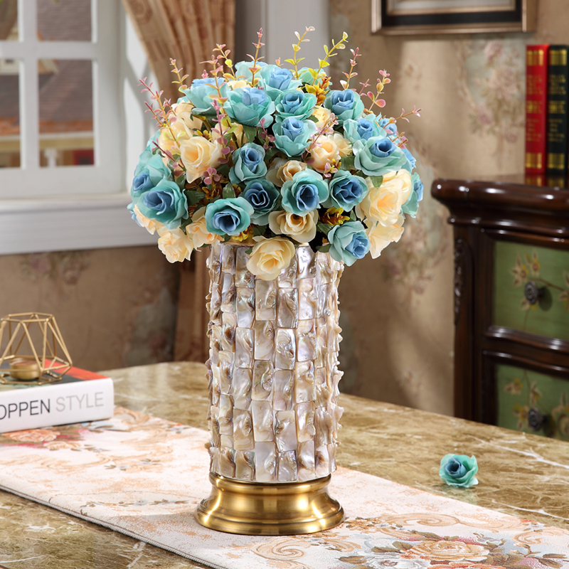 Creative American vase Desktop flower insertion living room dining room Tea Table TV Cabinet Swing Piece Sample Room Soft Light Lavish Decorations