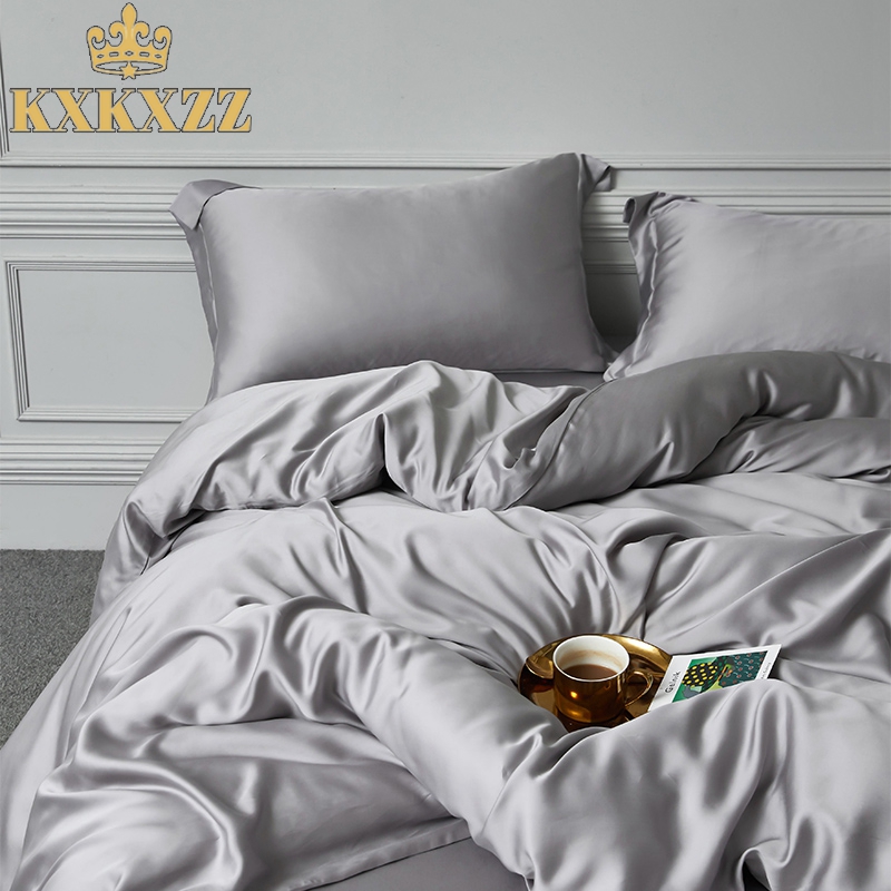 Bedding high-end 80-piece Tencel bed sheet European-style simple ice silk naked sleep silky summer four-piece bed set