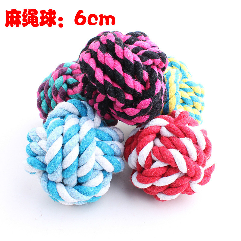Nghiến răng cắn âm thanh cắn dây bóng mèo vật nuôi cung cấp đồ chơi bông bóng bông dây Teddy VIP chó chó lớn - Mèo / Chó Đồ chơi đồ chơi cho chó con ngứa răng