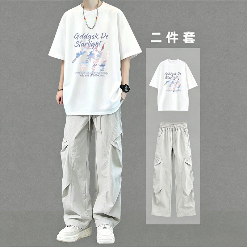 Summer ins Short-Sleeved T-Shirt for Men 2026 New Loose High-Grade Pure Cotton Half-Sleeve T-Shirt Summer Trendy Clothes Men's Clothing