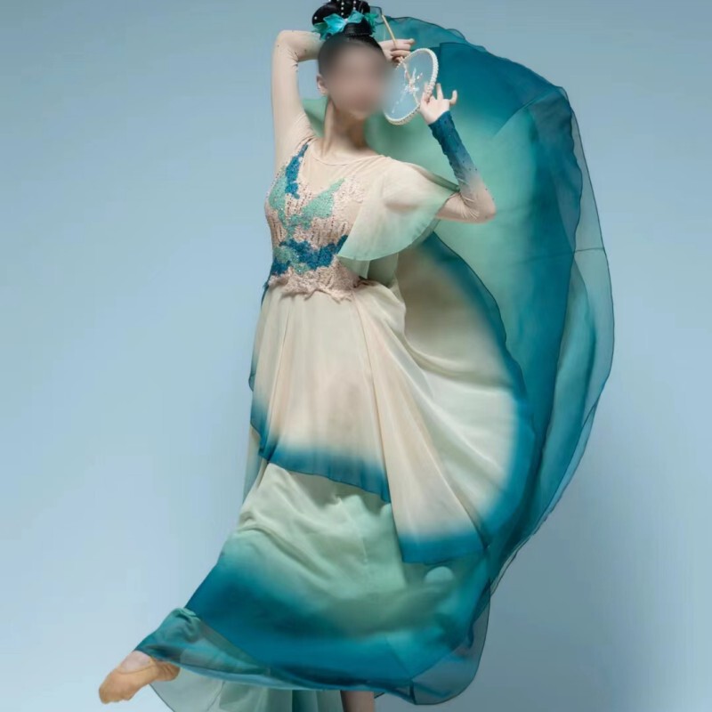 New Style Zuiqingbo Dance Costume, Yang Huizhu's Same Performance Outfit, Chinese Style Classical Dance Exam for Girls, Flowing Large Skirt