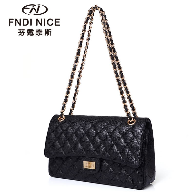 Кожаные сумки 2025 летняя новая модная сумка на цепочке в виде ромба, маленькая ароматическая сумка, взрывоопасная супер огненная ретро-сумка-мессенджер