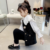 Female childrens clothing spring clothing 2021 New Korean version of fashionable children children big girl fashionable foreign vest two sets tide