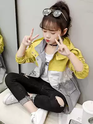 Girls autumn clothes 2021 Autumn New Korean girl foreign style fashion Middle Child children spring and autumn coat windbreaker