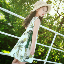 Girls dress foreign cotton silk dress summer 2021 new cotton children Girl summer skirt