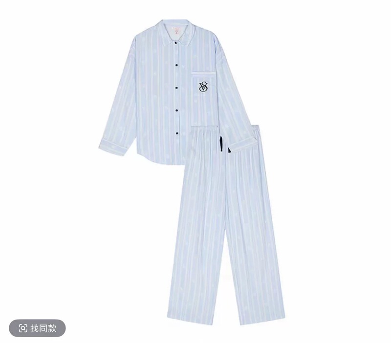 Authentic Victoria's Secret Pajamas for Women, Tencel Soft Printed Long-Sleeved Long Pants Home Wear Pajama Set for Women