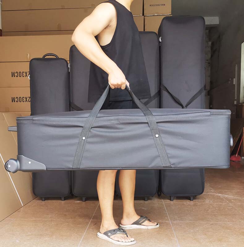 New Wheeled Waterproof Storage Box, Adult Portable Travel Password Storage Box, Long Checked Box, Large Gym Bag with Lock