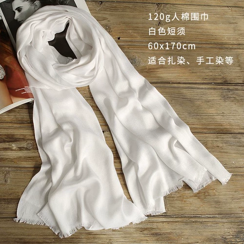 Хлопковый шарф ручной работы, растительный краситель, длинная хлопковая накидка для школьников