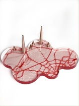 Black bubble original handmade punk style spider web rivet ring storage ornaments subculture display creativity