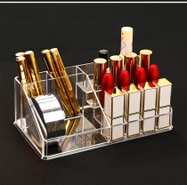 Crystal transparent thick eyebrow makeup box desktop items storage lipstick rack makeup display rack