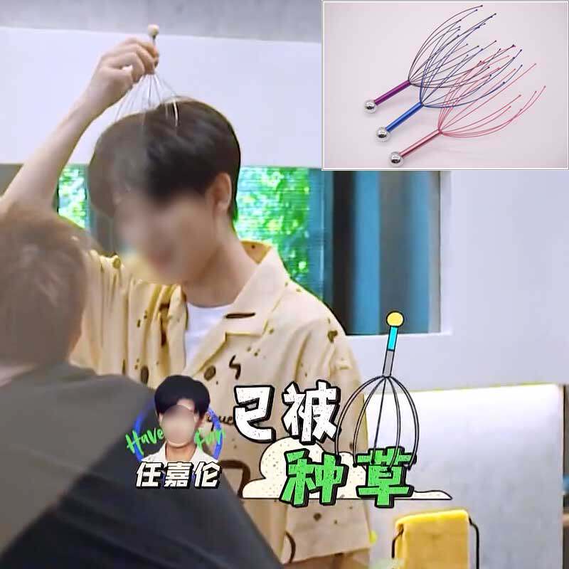 Ren Glenn's same scratching head eight-claw fish theoco head grips the head by scalp morator rappers with eight catch fish massage