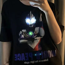 Glow Ot adult men will send convex light suit big teman shirt big short sleeves digam light concave man flash man