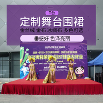 Golden Velvet Stage Apron Wedding Stage Walk Show Ttai Stage Skirt T Tai Apron Ttai Apron Gold Cloth Ice Silk Cloth Apron