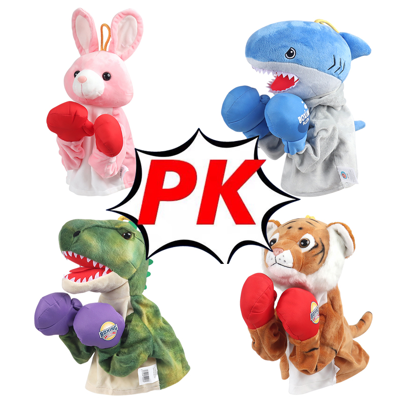 Shark Boxer Puppets Occasionally Plush Toys Children Telescopic Interactive Net Red Pops Cartoon Vocalid Rabbit Animal Doll-Taobao